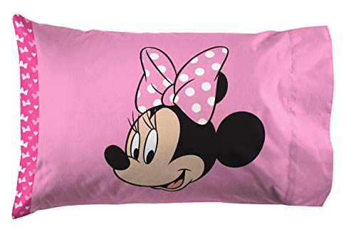  Jay Franco Disney Minnie Mouse Hearts N Love Twin Sheet Set - 3 Piece Set Super Soft And Cozy Kid’s Bedding - Fade Resistant Microfiber Sheets (Official Disney Product)