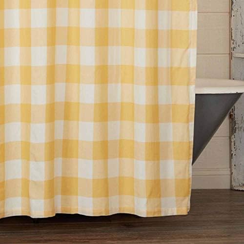 Madison Check Yellow King Size Pillow Cases, Set Of 2, 21" X 37", Buffalo Check Yellow And Ivory Bedding Accent W/Fresh Farmhouse Style