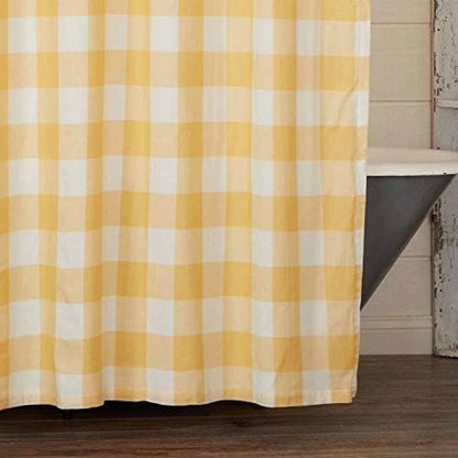  Madison Check Yellow King Size Pillow Cases, Set Of 2, 21" X 37", Buffalo Check Yellow And Ivory Bedding Accent W/Fresh Farmhouse Style