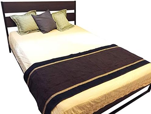  Quilted Micro Suede Bed Runner Scarf Slipcover Pad Or Furniture Protector V2 (26x76 Inch, Brown)