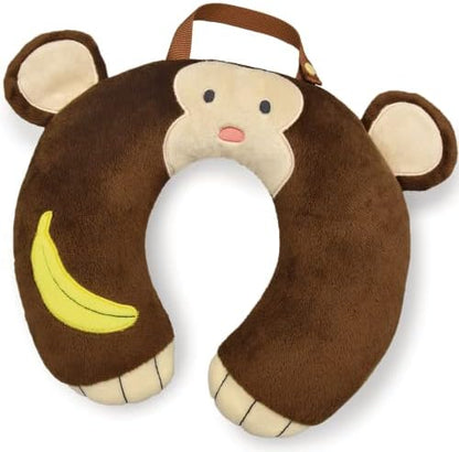  Pillow For Toddlers, Neck Pillow For The Car, Airplane & Road Trips - Monkey
