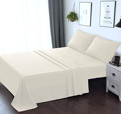  OBA HOME Microfiber Bed Sheet Set - Twin Size (Beige)