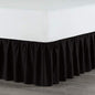  1C26544 Basic Ruffle Solid Polyester Machine Washable 15-inch Drop Twin Bed Skirt, Black