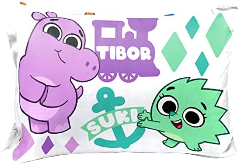  Jay Franco Bluey Hello 1 Single Reversible Pillowcase - Double-Sided Kids Super Soft Bedding (Official Bluey Product)