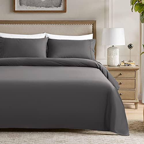  1200 Thread Count Cotton King Size Sheets, Luxury 5-Star Hotel 100% Egyptian Cotton Sheets Set, Sateen Weave For Soft Feel, Fits Mattress Upto 16" DEEP Pocket - 4 Piece(White, King)