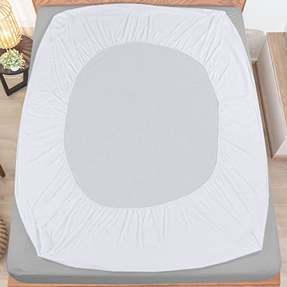  Premium Waterproof Terry Mattress Protector Twin 200 GSM, Mattress Cover, Breathable, Fitted Style With Stretchable Pockets (White)
