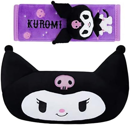  Roffatide Anime My Melody Car Neck Pillow 2 PCS Plush Auto Head Neck Rest Cushion For Chairs, Recliners, Driving Seats