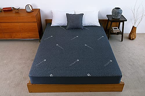  PURSHCLE Bamboo Waterproof Mattress Protector 3D Air Fabric Ultra Soft Breathable Mattress Pad Cover Comfort & Protection Phthalate & Vinyl-Free Noiseless. (RV Short Queen (60"X75"), Dark Gray)