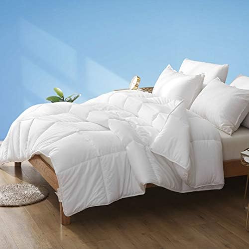  Dafinner Lightweight Full Queen Bed Comforter, Cooling All-Season Duvet Insert, White Plush Bio-Base Down Alternative Quilt Bed Blanket For Summer Warm Weathers/Hot Sleepers
