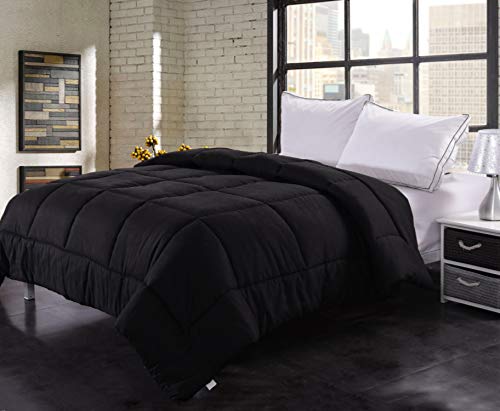  Ghooss All Season Black Bedding Down Comforter -Hotel Quality Luxury Quilt With Corner Tabs-Super Microfiber Fill -Machine Washable-King Size