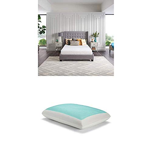  Ealy 8-Inch Full Memory Foam Bed In A Box With CopperChill + Essentials Memory Foam Gel Cooling Pillow Set