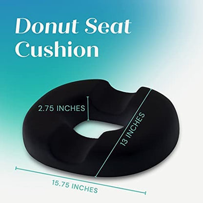  Trickonometry Donut Seat Cushion: Extra Firm Orthopedic Pillow- Lower Back, Hemorrhoid, Bed Sores, Pressure/ Pain Relief, Pregnancy, Postpartum, Surgery, Coccyx, Sciatica, Prostate (White) (Burgundy)﻿