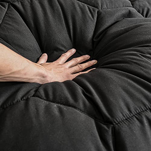  Quilted Mattress Pad Cover, Soft Breathable Honeycomb Hexagonal Design Mattress Topper, Thick Warm Fitted Mattress Protector, Stretches Up To 19" Deep Pocket (Black, Queen)