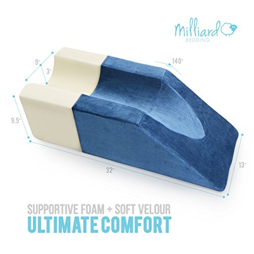  Milliard Foam Leg Elevator Cushion With Washable Cover, Support And Elevation Pillow For Surgery, Injury, Knee Replacement Or Rest