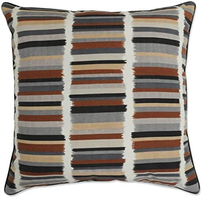  Pillow Perfect Stripe Outdoor Throw Accent Pillow, Plush Fill, Weather, And Fade Resistant, Small Lumbar - 11.5" X 18.5", Blue/Green Topanga, 2 Count