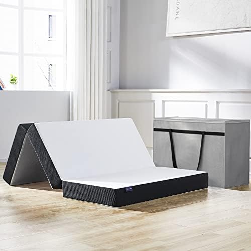  Folding Mattress, 3 Inch Tri-fold Memory Foam Mattress Topper With Washable Cover, Foldable Mattress Topper For Camping, Guest - Queen Size, 78" X 58" X 3"