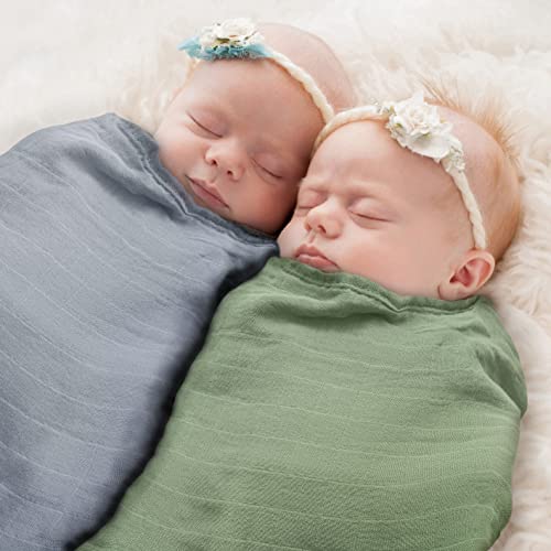  Moonkie Muslin Swaddle Blanket | Comfort Soft Baby Blanket For Boys And Girls | Silky Bamboo Infant Receiving Blanket Baby Swaddle Wrap | Unisex, 47 X 47 Inches, 4 Pack