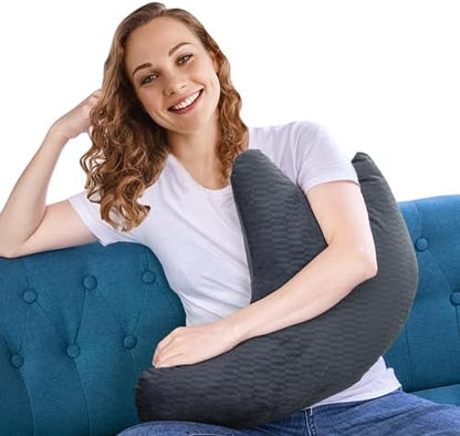  Shoulder Surgery Pillow - Rotator Cuff Pillow For Shoulder Pain Relief, Post Shoulder Pillow For Shoulder Pain Relief Side Sleeper, Adjustable Neck And Arm Pillow For Sitting & Sleeping (Dark Gray)…