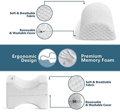  ComfiLife Body Positioner, Knee Pillow & Bolster Pillow Bundle For Lower Back Support, Legs, Knees, 100% Memory Foam, Ultimate Bed Pillows For Back Pain Relief & Comfortable Sleeping
