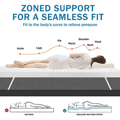 3 Inch Gel Memory Foam Mattress Topper California King Size, High Density Cooling Pad Pressure Relief Bed Topper For Back Pain, With Removable Breathable Soft Bamboo Cover, CertiPUR-US Certified