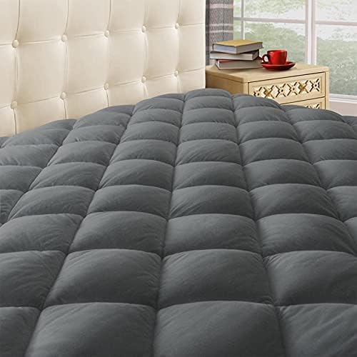  Queen Quilted Mattress Pad Cover With Deep Pocket (8"-21"), Cooling Soft Pillowtop Bed Mattress Cover, White