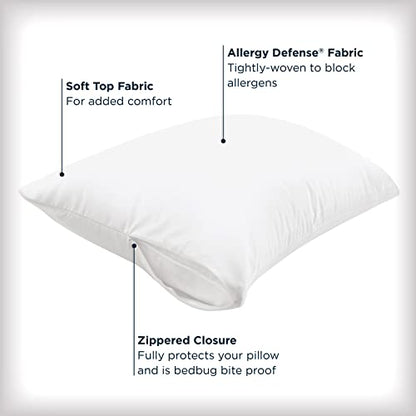  Allergy Pillow Protector, Standard/Queen - 4 Pack