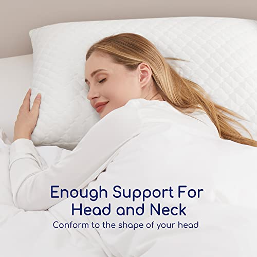  Memory Foam Pillows King For Sleeping Adjustable Fill Bed Pillows Cool Bamboo Surface Pillows With Washable Pillowcase, Extra Fill 2 Packs(0.9LB) Included