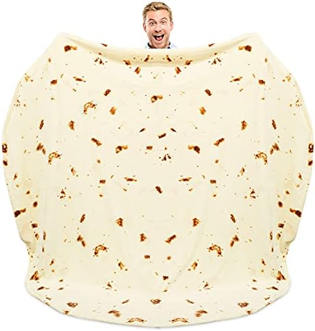  Zulay (60-80 Inches) Giant Double Sided Tortilla Blanket - Novelty Big Tortilla Blanket For Adult And Kids - Premium Soft Flannel Round Tortilla Blanket For Indoors, Outdoors, Travel, Home And More