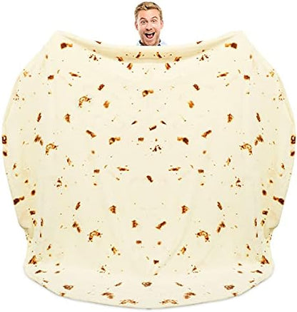  Zulay (60-80 Inches) Giant Double Sided Tortilla Blanket - Novelty Big Tortilla Blanket For Adult And Kids - Premium Soft Flannel Round Tortilla Blanket For Indoors, Outdoors, Travel, Home And More