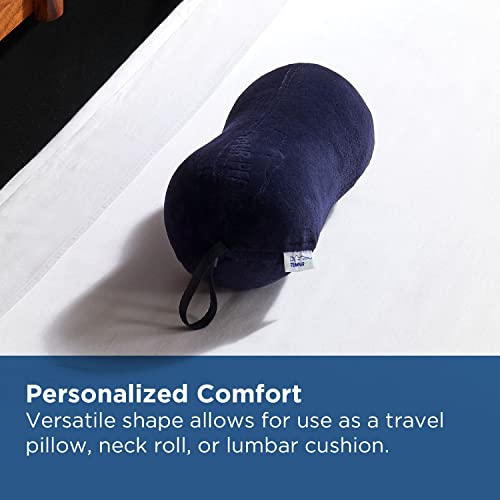  Tempur-Pedic All-Purpose Memory Foam Travel Pillow, Peanut-Shaped Lumbar Pillow For Neck And Back Pressure Relief, Navy