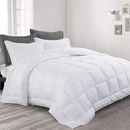  Fluffy Oversized King 120x120 Comforter Warm Down Alternative Comforter Duvet Insert With Duvet Cover For All Season, 8 Corner Tabs