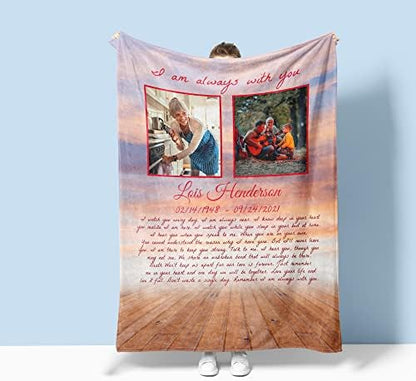 Personalized Memorial Blanket Collection, Custom Keepsake Throw, Sympathy Gift, Remembrance Gift, Memory Gifts (Design 1, 50" X 60" Medium Minky Fleece)…