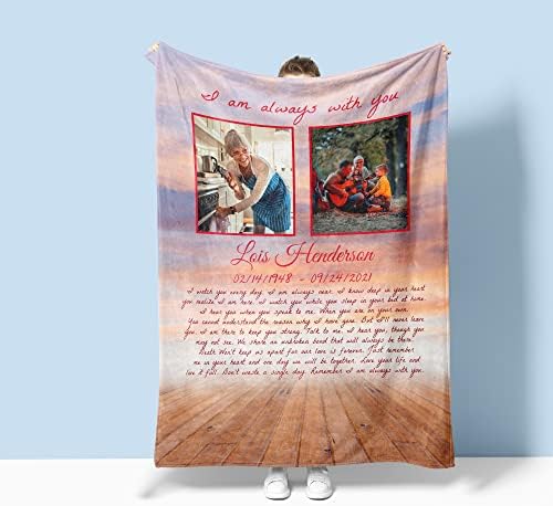  Personalized Memorial Blanket Collection, Custom Keepsake Throw, Sympathy Gift, Remembrance Gift, Memory Gifts (Design 1, 50" X 60" Medium Minky Fleece)…