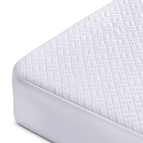  100% Waterproof Mattress Protector Queen Size, Bamboo Mattress Cover 3D Air Fabric Cooling Mattress Pad Cover Smooth Soft Breathable Noiseless Washable, 8''-21'' Deep Pocket