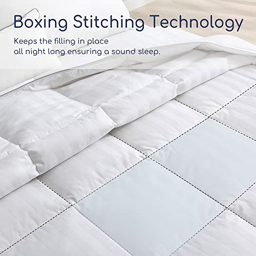  Goose Feather Down Comforter King Size Lightweight Down Comforter White Down Duvet Insert King Down Bedding Comforter With 100% Cotton Shell 500TC Count 106 X 90 Inches