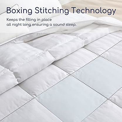  Goose Feather Down Comforter King Size Lightweight Down Comforter White Down Duvet Insert King Down Bedding Comforter With 100% Cotton Shell 500TC Count 106 X 90 Inches