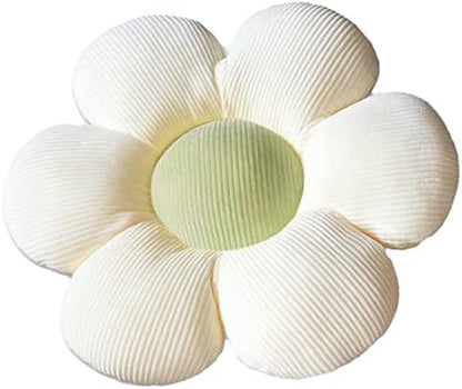  WYIKE Flower-Shaped Cute Pillow, Flower Cushion, Reading Pillow And Leisure And Comfortable Pillow, Car Cushion (Beige/Yellow, 40cm*40cm)