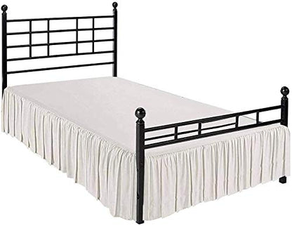  Uffled Bed Skirt With Split Corners - Ivory, Twin BedSkirt, Gathered Style Easy Fit Up To 15 Inch Drop, Wrap With Platform Three Sided Coverage Ruffle Bed Skirts (Ivory Twin)