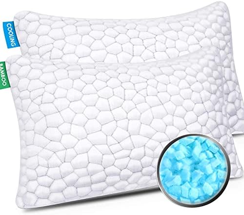  SUPA MODERN Cooling Bed Pillows For Sleeping 1 Pack Shredded Memory Foam Pillow For Neck Pain Relief, Adjustable Sleeping Pillow For Back/Side Sleepers, Hypoallergenic Bamboo Pillow