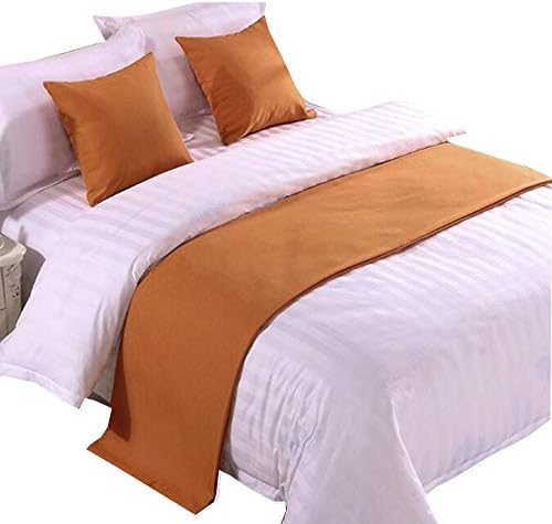  Bed Runner Yellow 3 Pcs Set, Luxury Bedding Scarf Pad Decorative Table Runner Bed Protector Slip Cover For Pets, 1 Bed Runner + 2 Cushion Cover, 102 Inches By 19 Inches