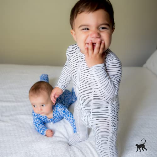  BUNGALOW BABY Swaddle Set - Premium Bamboo Viscose Baby Swaddle Blanket & Hat Set, Baby Boy, Baby Girl, Unisex, Newborn Swaddle, Bamboo Blanket, Stocking Suffer For Baby (Dash/Black & White)