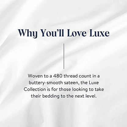  Luxe California King Sheets Set + Duvet Cover, Windowpane - 7 Piece Set (1 Duvet Cover, 1 Fitted Sheet, 1 Flat Sheet + 4 Pillowcases)