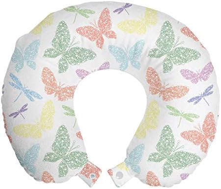  Ambesonne Mermaid Travel Pillow Neck Rest, Underwater Fantasy Fish Girl Woman Swimming Exotic Cartoon, Memory Foam Traveling Accessory For Airplane And Car, 12", Lilac Blue