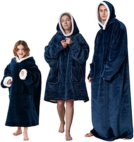  Wearable Blanket Hoodie For Adults, Hoodie Blanket With Pockets And Sleeves Sweatshirt Blanket For Men And Women - Grey Regular Standard
