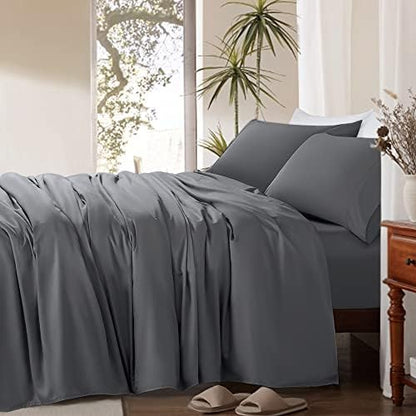  SONORO KATE Cotton King Size Sheets - 1000 Thread Count, Luxury 100% Egyptian Cotton Sheets Set, Cooling Bed Sheets, Deep Pocket Up To 16" - 4 Piece (White, King)