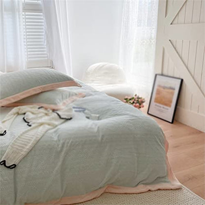  WALNUT 4 Pieces Super Soft Comfortable Plush Quilt Cover Pillow Sheet Carved Velvet Duvet Cover Beige Queen Double (Color : D, Size : 200 * 230cm)