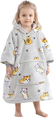  Narecte Kids Blanket Hoodie For Girls,Premium Sherpa Oversized Hoodie Blanket For Kids,Cozy And Big Wearable Blanket Hoodie Best Top Birthday Gifts For Teen Year Old Boy Gift Ideas Dog