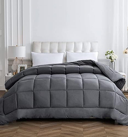  Cozynight Down Alternative Comforter-All Season Queen Comforter Duvet Insert With Corner Tabs-Breathable-Diamond Stitched Reversible White Comforter 90x90 Inches