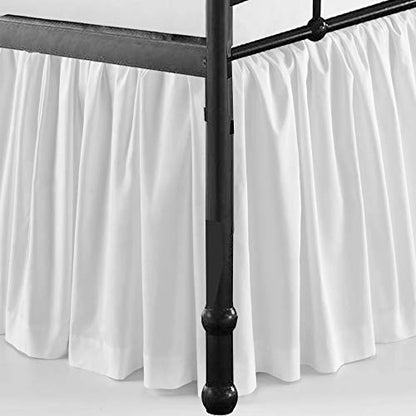  Ruffled Bed Skirt With Split Corners Three Side Coverage-Queen Size Dust Ruffles Bed Skirts 18 Inch Drop Expertise Tailored Fit Wrinkle Free Bed Skirt Dust Ruffle (Queen 18 Drop-White)