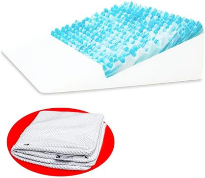  COMFORT WEDGE™ Pillow For Sleeping, Sleep Apnea, Snoring, GERD, Acid Reflux — Memory Foam Bed Wedge Pillow With Orthopedic Support For Surgery Recovery — Triangle Back Pillow For Bed 12" Elevation